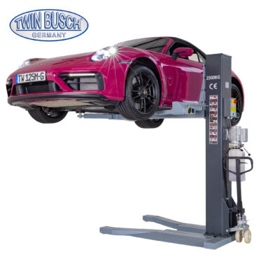 1 Säulen Hebebühne 2.5 t Ultraflach - Mobil - Portabel - GREY-Line TW125M-230-G: