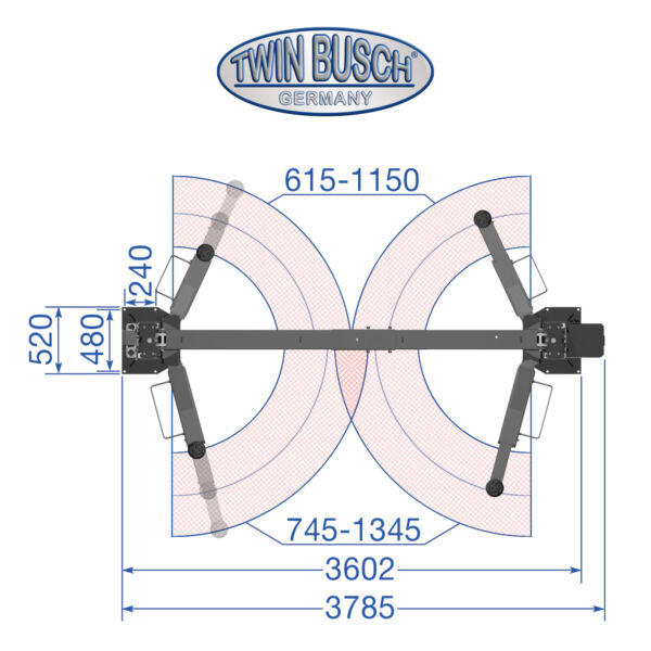 TW242CEB4.3-400-G: 2 Säulen Hebebühne 4.2 t - barrierefrei - Comfort-Line - Grey-Line – Bild 7