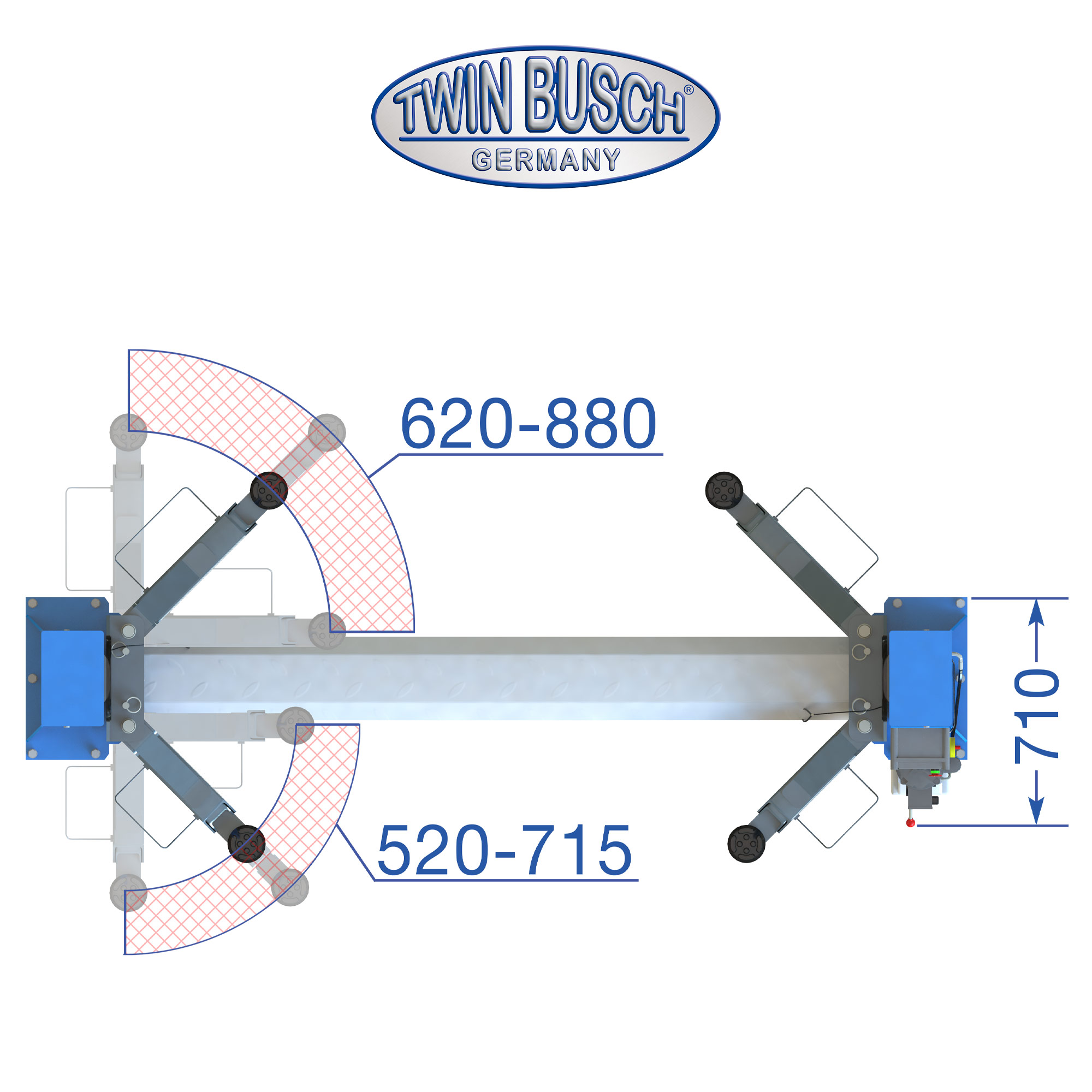 TW242GE-230: Garagenmodell - 2 Säulen Hebebühne 4,2 t - BASIC LINE - autom. – Bild 4