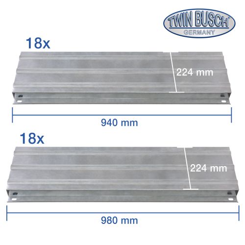 TW445P-H3-EB – Einlegeböden für TW445P-H3-G (Set: 18 Stck. 940 mm + 18 Stck. 980 mm)